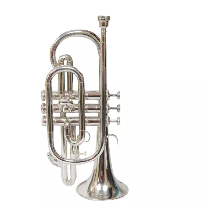 New Cornet Trumpet Handmade Bb, Nickel Plated by Avoxy International with Case+Mouthpiece