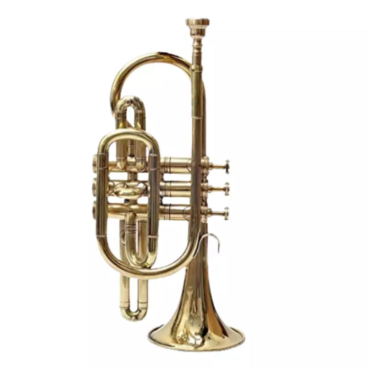 New Cornet Trumpet Handmade Bb, Brass Finish by Avoxy International with Case+Mouth Piece.