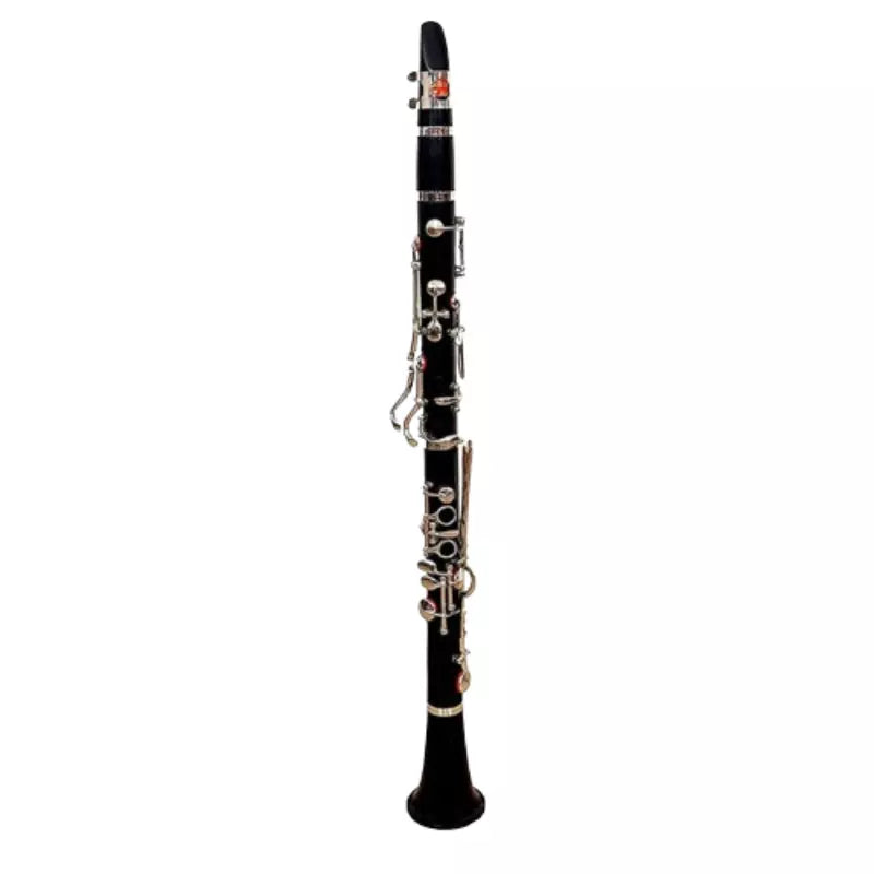 Clarinet Ebonite 13 Key B-Flat Brass Keys Nickel Plated by Avoxy International,extra Reed+Case