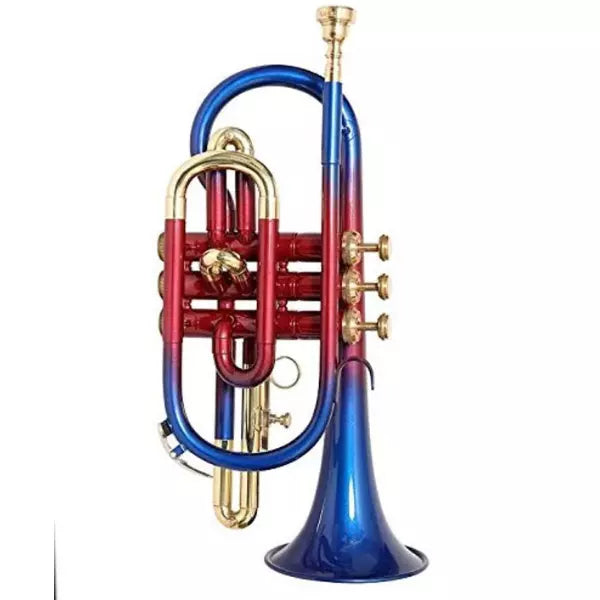 Cornet Trumpet Handmade Bb,Multi Color Lacquered+Brass Finish by Avoxy International with Case