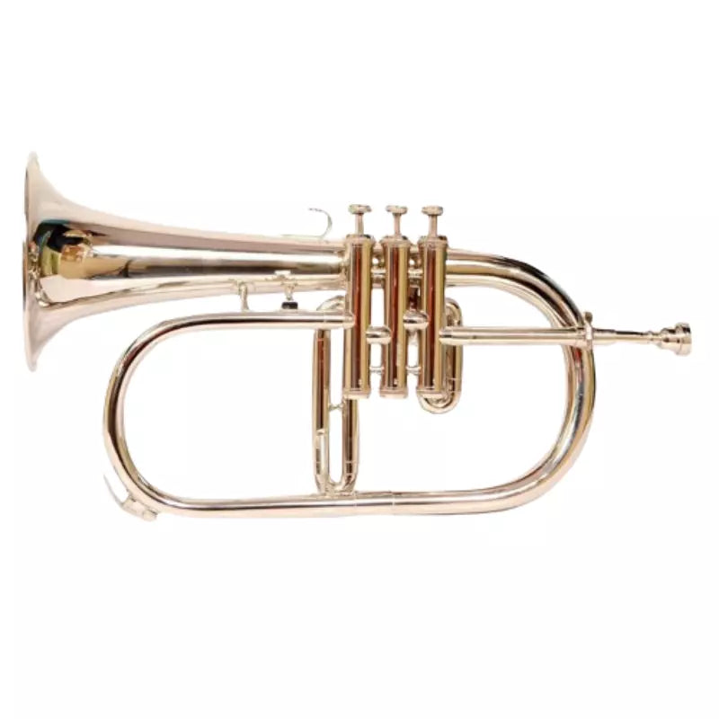 Flugelhorn Bb 3 valve Nickel Plated Handmade By Avoxy International With Case & Mouthpiece