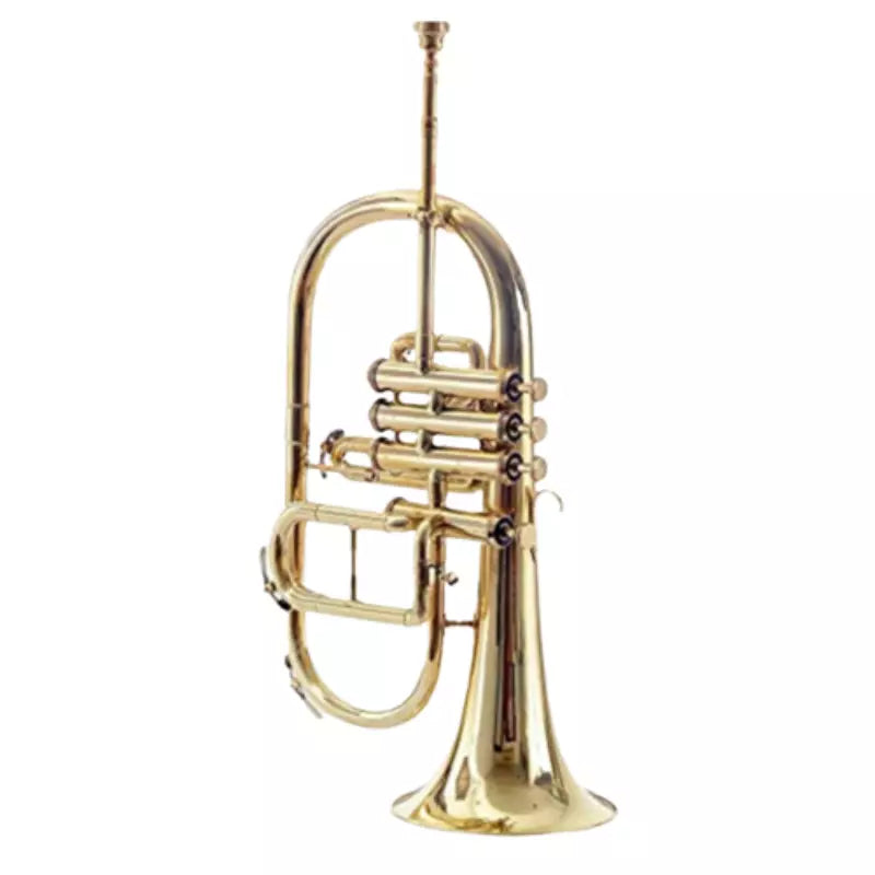 Flugelhorn Bb 4 valve Brass Finish Handmade By Avoxy International With Case & Mouthpiece