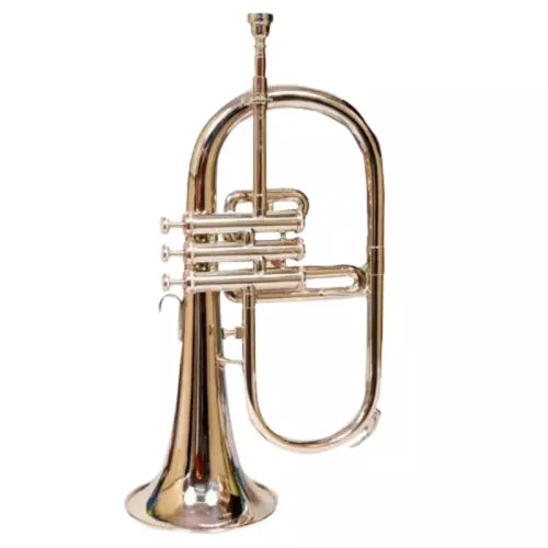 Flugelhorn Bb 3 valve Nickel Plated Handmade By Avoxy International With Case & Mouthpiece