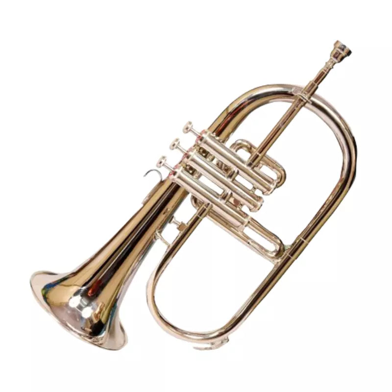 Flugelhorn Bb 3 valve Nickel Plated Handmade By Avoxy International With Case & Mouthpiece