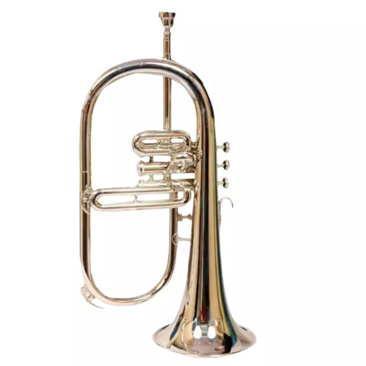 Flugelhorn Bb 3 valve Nickel Plated Handmade By Avoxy International With Case & Mouthpiece