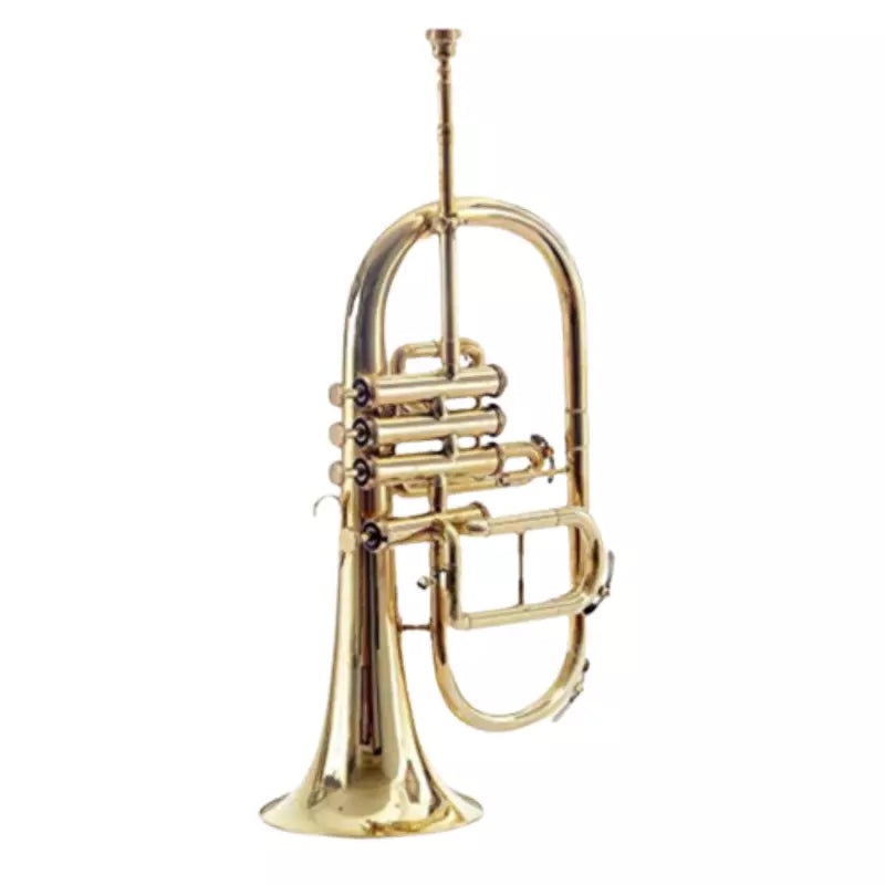 Flugelhorn Bb 4 valve Brass Finish Handmade By Avoxy International With Case & Mouthpiece