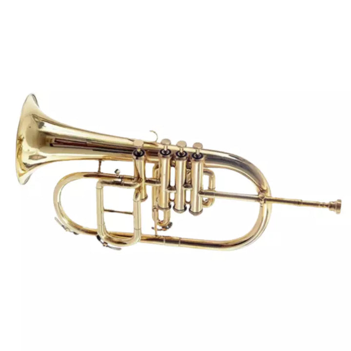 Flugelhorn Bb 4 valve Brass Finish Handmade By Avoxy International With Case & Mouthpiece