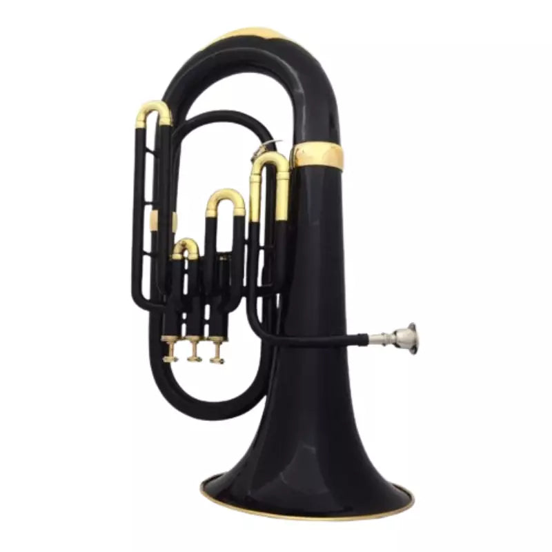 Euphonium 3 valve Brass Bb Black Lacquered+ Brass Finish By Avoxy International With Case