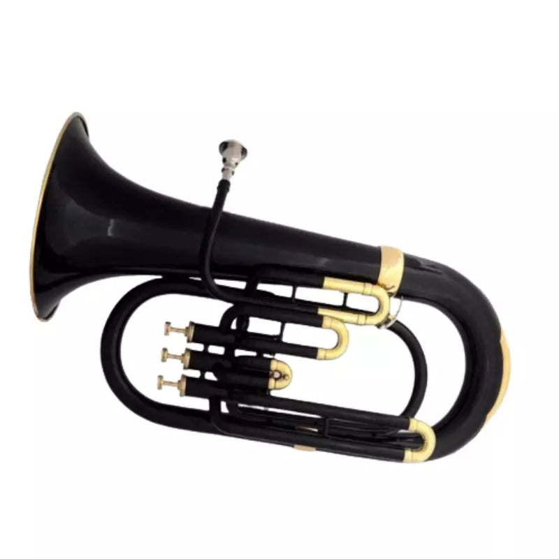 Euphonium 3 valve Brass Bb Black Lacquered+ Brass Finish By Avoxy International With Case