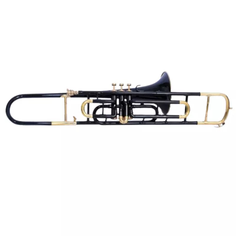 Trombone New Bb Black+Brass Finish Handmade By Avoxy International With Hard Case+Mouthpiece.