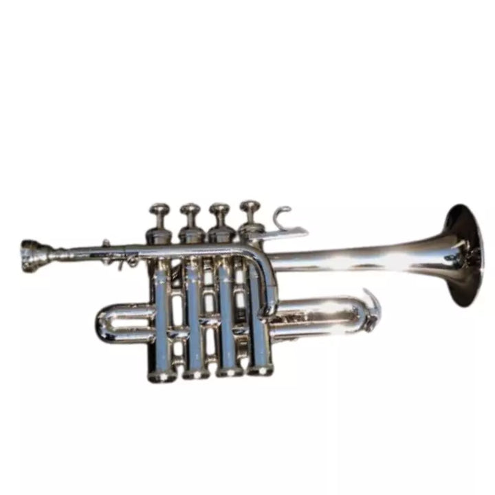 New Piccolo Trumpet Handmade Bb, Nickel Plated by Avoxy International with Case+Mouthpiece