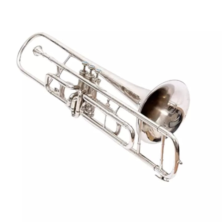 Brass Trombone Bb New 3 Valve Nickel Plated with Hard Case+Mouth piece by Avoxy International