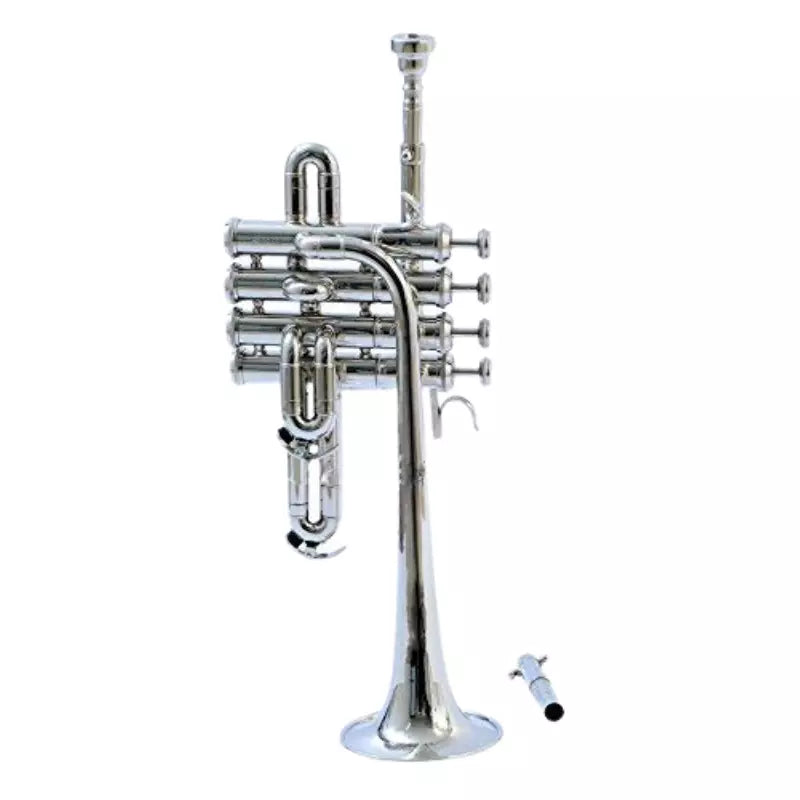 New Piccolo Trumpet Handmade Bb, Nickel Plated by Avoxy International with Case+Mouthpiece