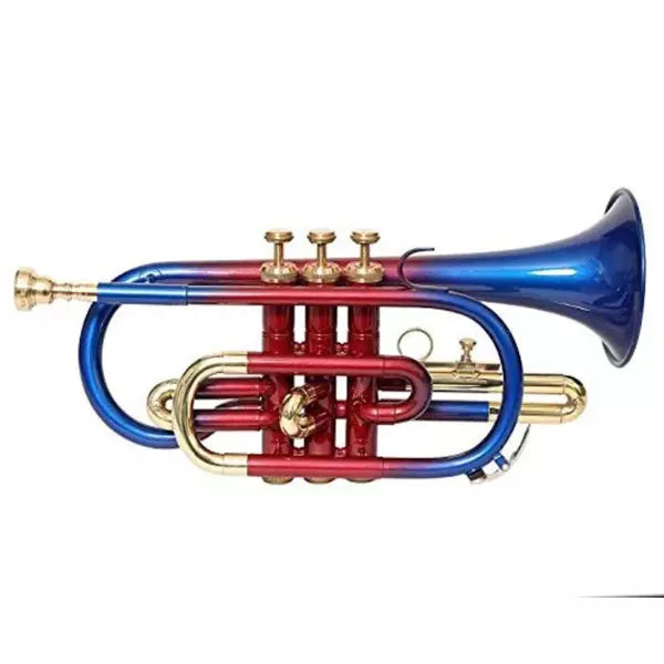 Cornet Trumpet Handmade Bb,Multi Color Lacquered+Brass Finish by Avoxy International with Case