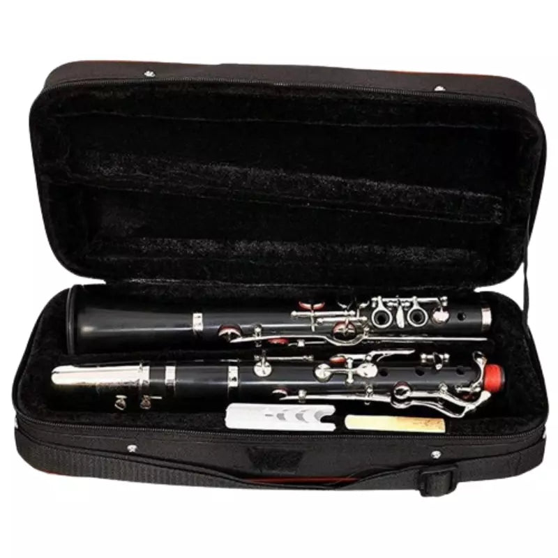 Clarinet Ebonite 13 Key B-Flat Brass Keys Nickel Plated by Avoxy International,extra Reed+Case